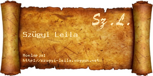 Szügyi Leila névjegykártya